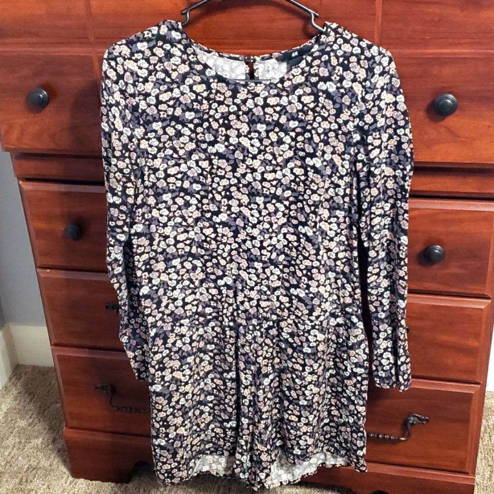 H&M Floral Long Sleeve Romper